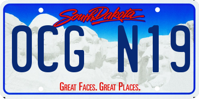 SD license plate 0CGN19