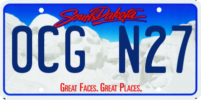 SD license plate 0CGN27