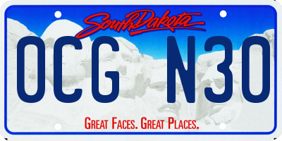 SD license plate 0CGN30