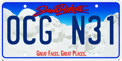 SD license plate 0CGN31