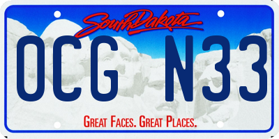 SD license plate 0CGN33