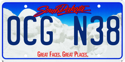 SD license plate 0CGN38