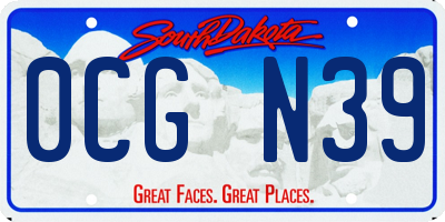 SD license plate 0CGN39