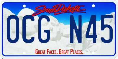 SD license plate 0CGN45