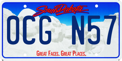 SD license plate 0CGN57
