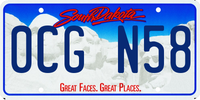 SD license plate 0CGN58
