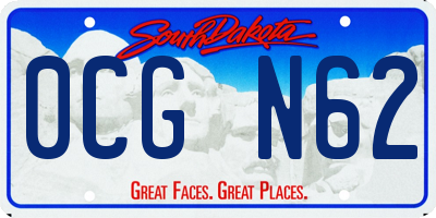 SD license plate 0CGN62