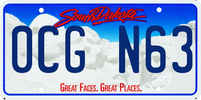 SD license plate 0CGN63