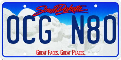 SD license plate 0CGN80