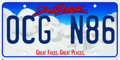 SD license plate 0CGN86