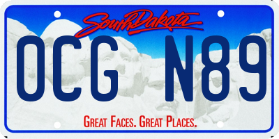 SD license plate 0CGN89