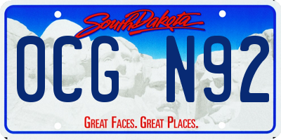 SD license plate 0CGN92