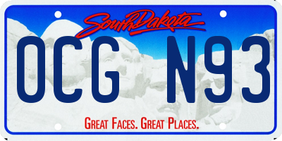 SD license plate 0CGN93