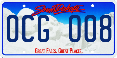 SD license plate 0CGO08