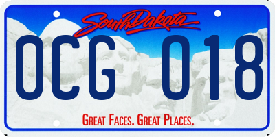 SD license plate 0CGO18