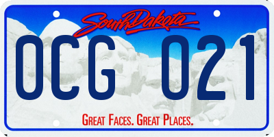 SD license plate 0CGO21