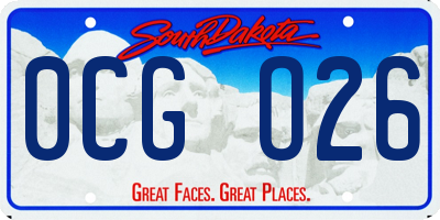 SD license plate 0CGO26