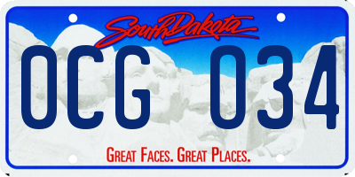 SD license plate 0CGO34