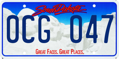 SD license plate 0CGO47