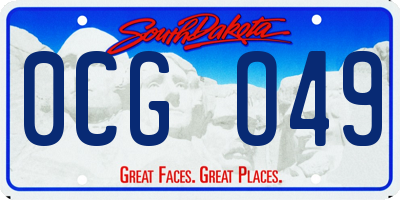 SD license plate 0CGO49