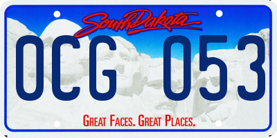 SD license plate 0CGO53