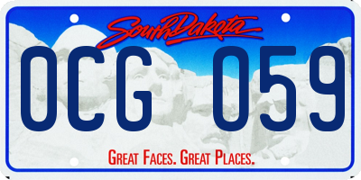 SD license plate 0CGO59