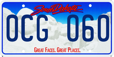 SD license plate 0CGO60