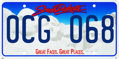 SD license plate 0CGO68