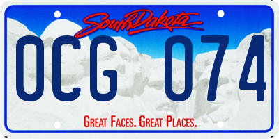 SD license plate 0CGO74