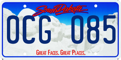 SD license plate 0CGO85