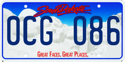 SD license plate 0CGO86