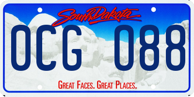 SD license plate 0CGO88