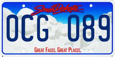 SD license plate 0CGO89