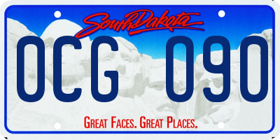 SD license plate 0CGO90