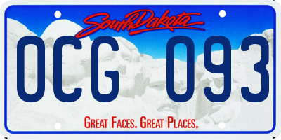 SD license plate 0CGO93