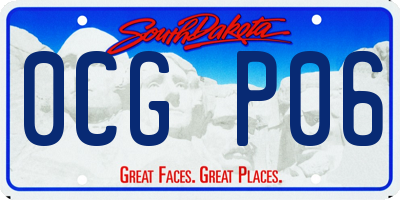 SD license plate 0CGP06