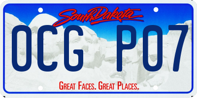 SD license plate 0CGP07