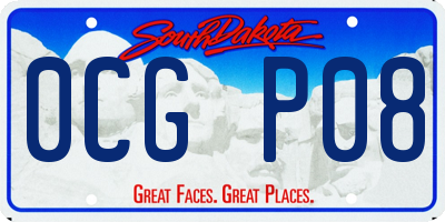 SD license plate 0CGP08