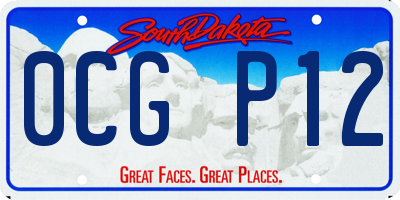 SD license plate 0CGP12