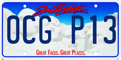 SD license plate 0CGP13
