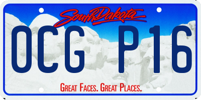 SD license plate 0CGP16