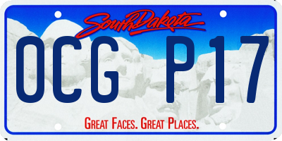 SD license plate 0CGP17