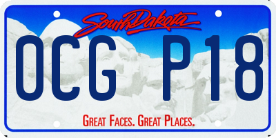 SD license plate 0CGP18