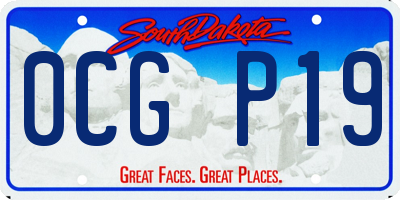 SD license plate 0CGP19
