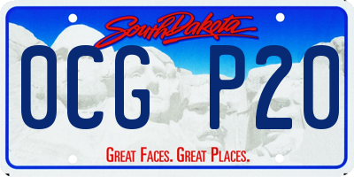 SD license plate 0CGP20