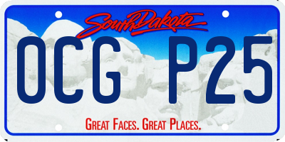 SD license plate 0CGP25