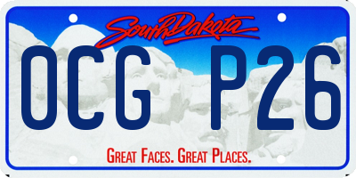 SD license plate 0CGP26