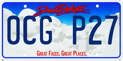 SD license plate 0CGP27