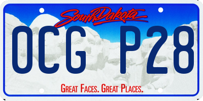 SD license plate 0CGP28