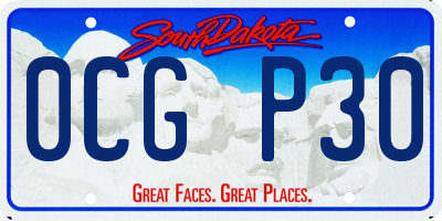 SD license plate 0CGP30